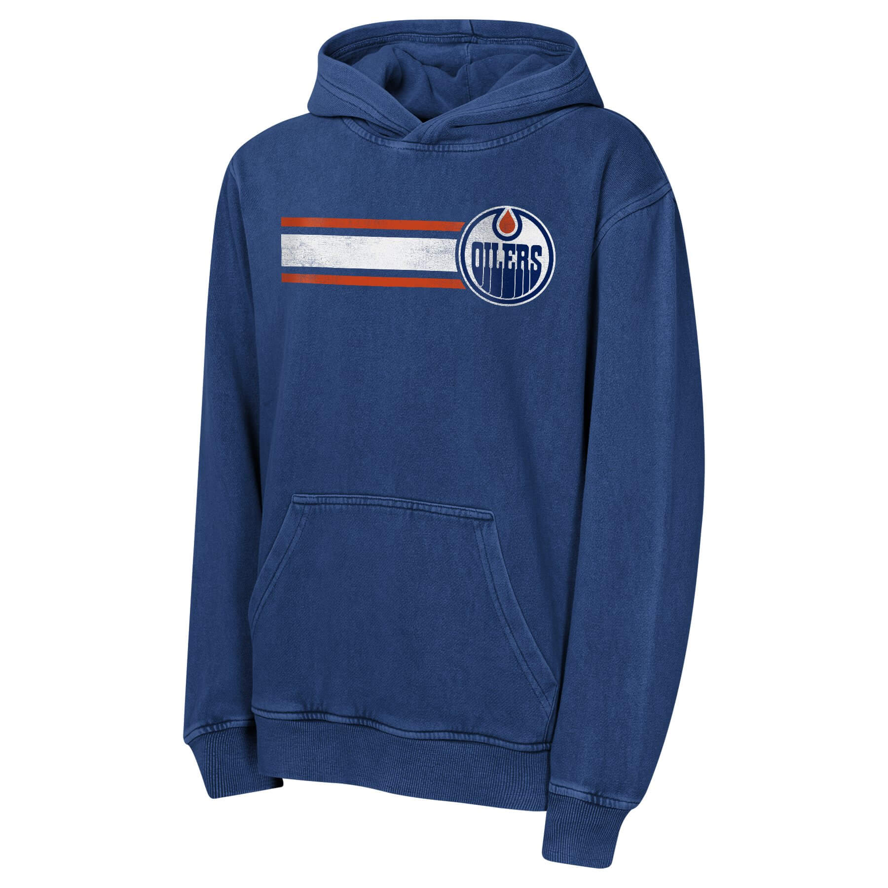 Youth Edmonton Oilers Cross Fade Pigment Dyed Pullover Hoodie