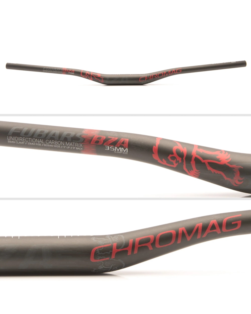 BZA Carbon Handlebars- 35mm Bar Clamp
