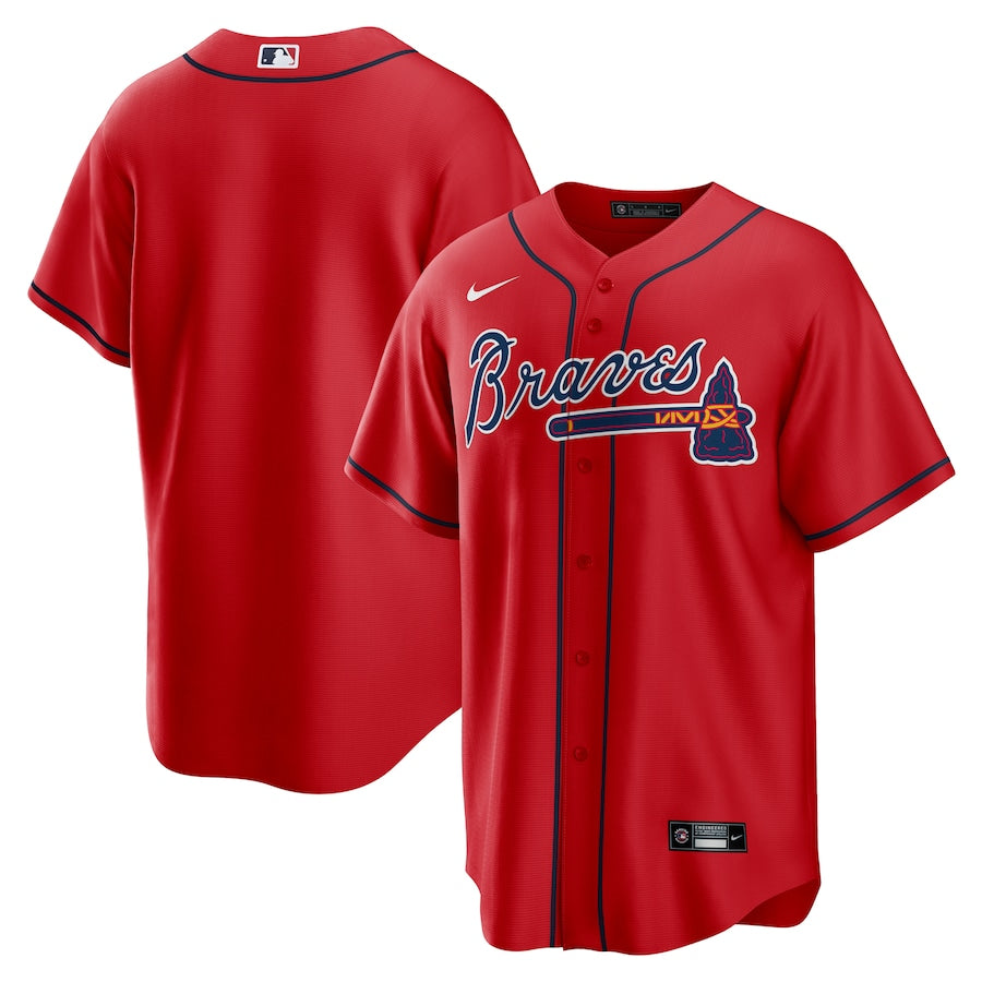 Nike Atlanta Braves Red Replica Jersey - Blank