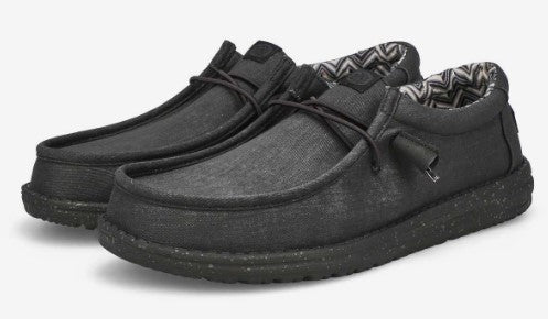 HEYDUDE Wally Stretch Canvas Black/Black