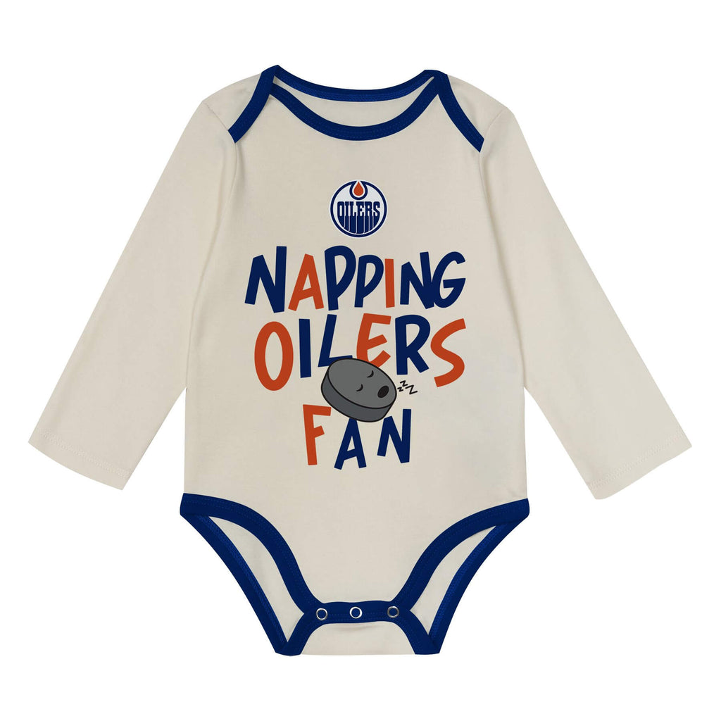Outerstuff Infant Edmonton Oilers Little Champ 3 Piece Creeper Set
