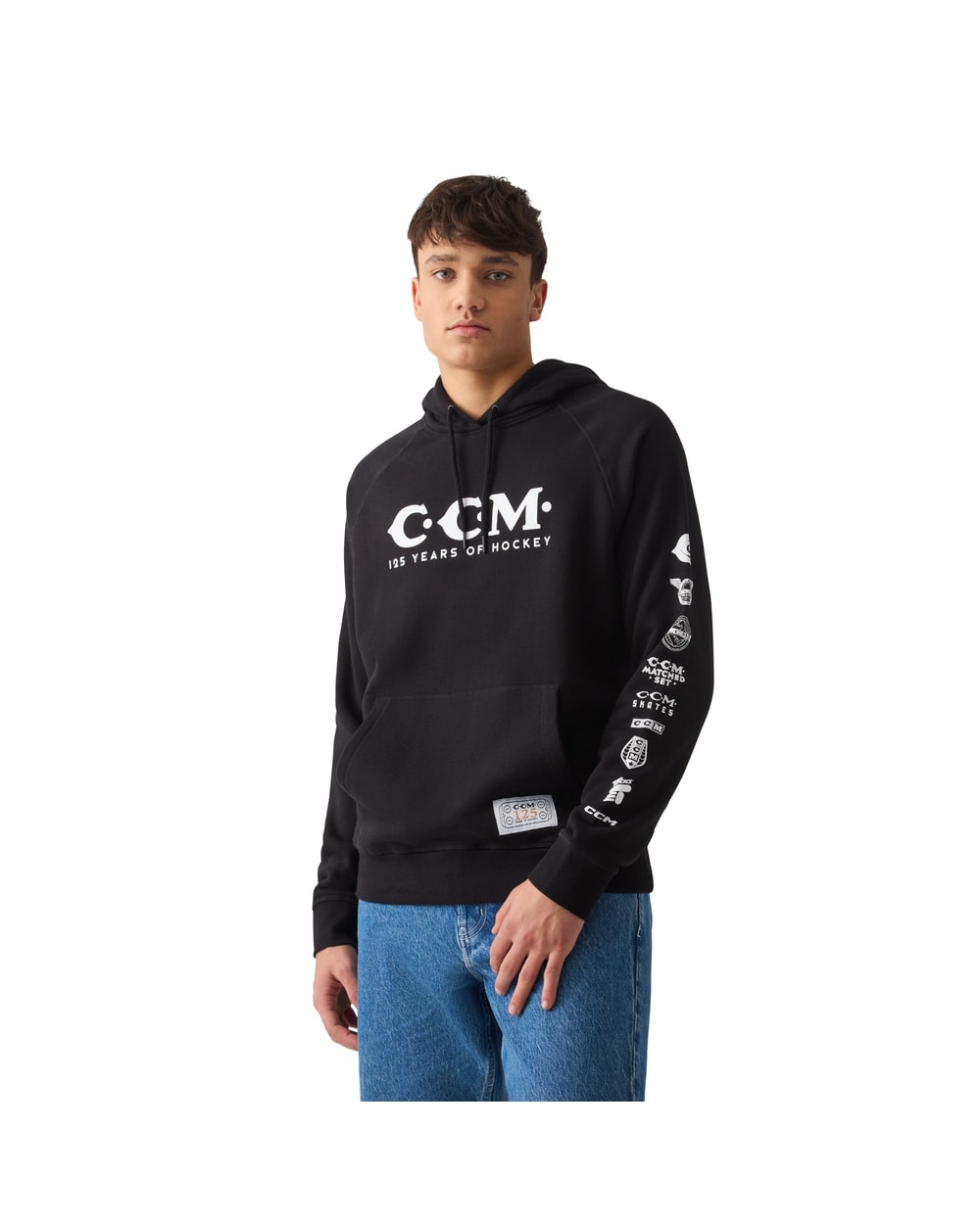 CCM 125 Years of Hockey pullover hoodie in black - on model