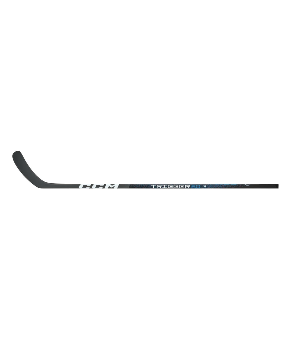 CCM Intermediate Ribcor Trigger 60 Hockey Stick - Black/Blue, side view
