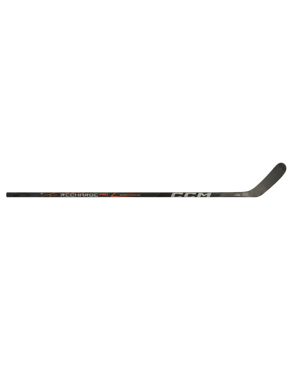 CCM Intermediate Tacks Recharge Pro Hockey Stick - Black/Orange, side view
