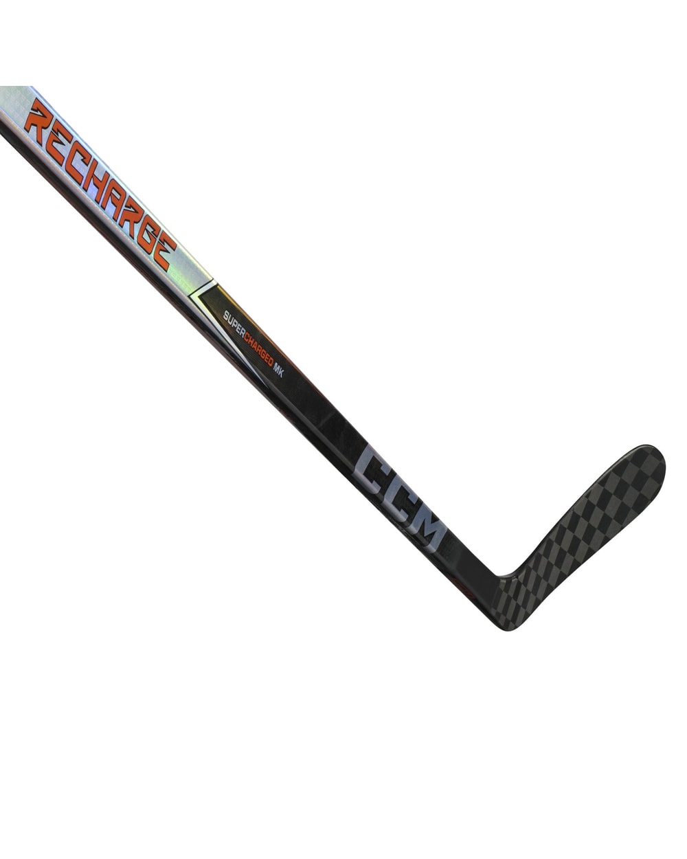 CCM Junior Tacks Recharge Hockey Stick - Black, blade and lower shaft detail
