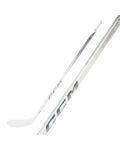 CCM Junior Tacks Recharge Pro White Hockey Stick - White, front view with shaft detail