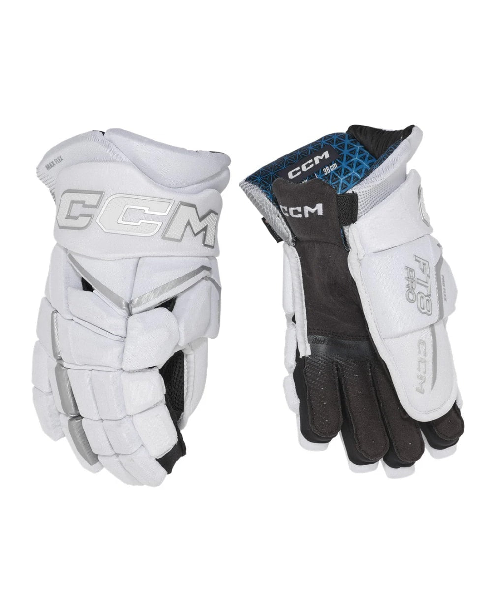CCM Senior Jetspeed FT8 Pro Gloves- White