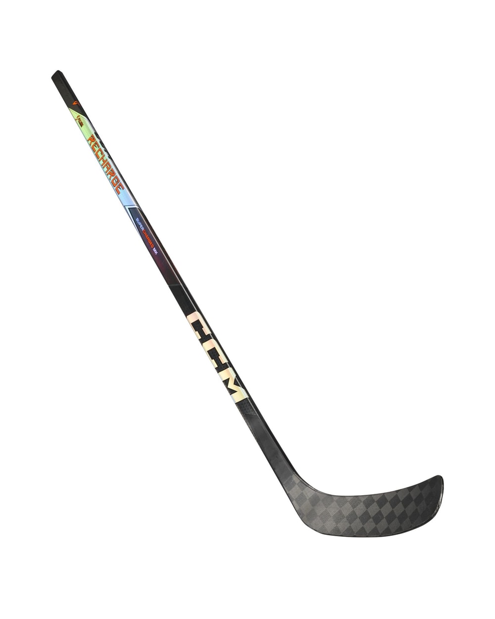 CCM Senior Tacks Recharge Hockey Stick - Black, full stick reverse view