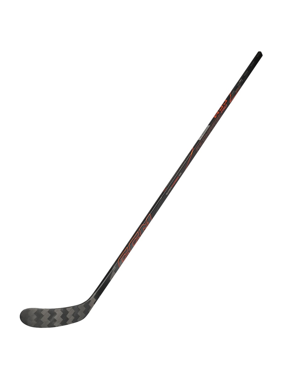 CCM Senior Tacks Recharge Pro Hockey Stick - Black/Orange, front view