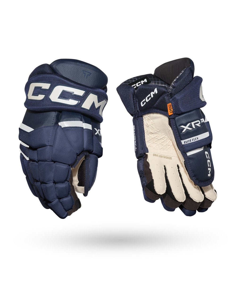 CCM Senior Tacks XR Pro Hockey Gloves - Navy/White