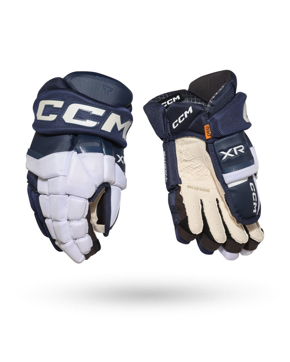 CCM Senior Tacks XR Pro Hockey Gloves - White/Navy
