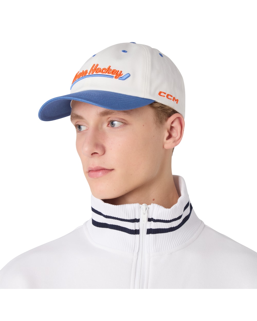 CCM Strip Low Profile Slouch Cap - White - angle