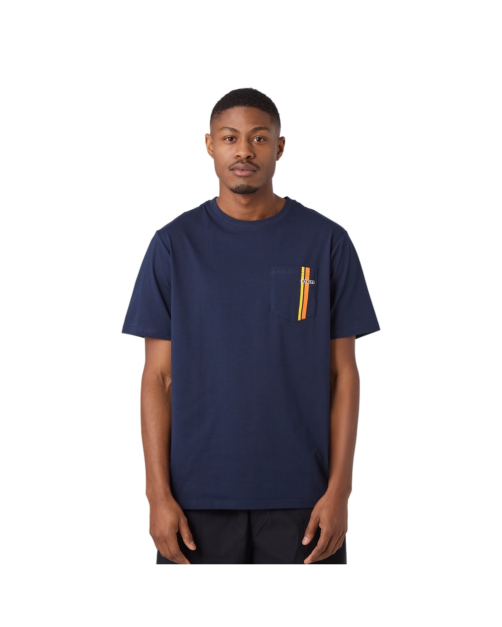 CCM Stripe Collection Short Sleeve T-Shirt - Classic Navy, front view