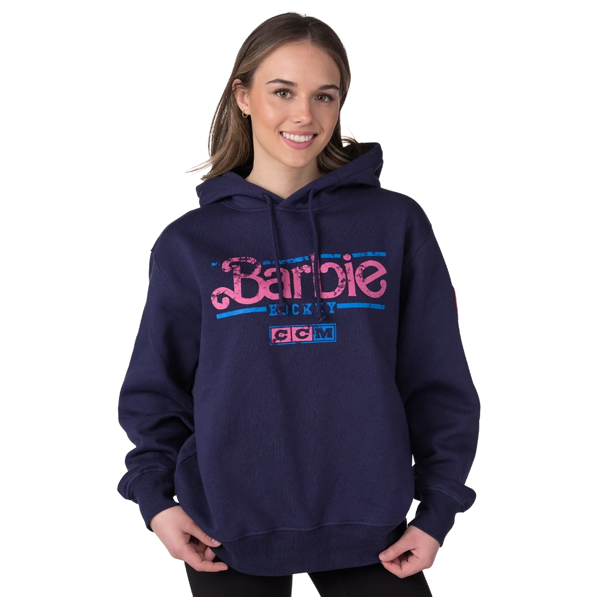 CCM Women's Barbie Hockey Hoodie - Navy, front view
