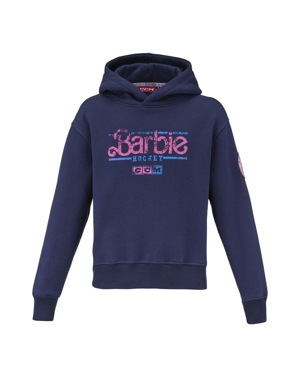 CCM Youth Barbie Hockey Hoodie - Navy, front view