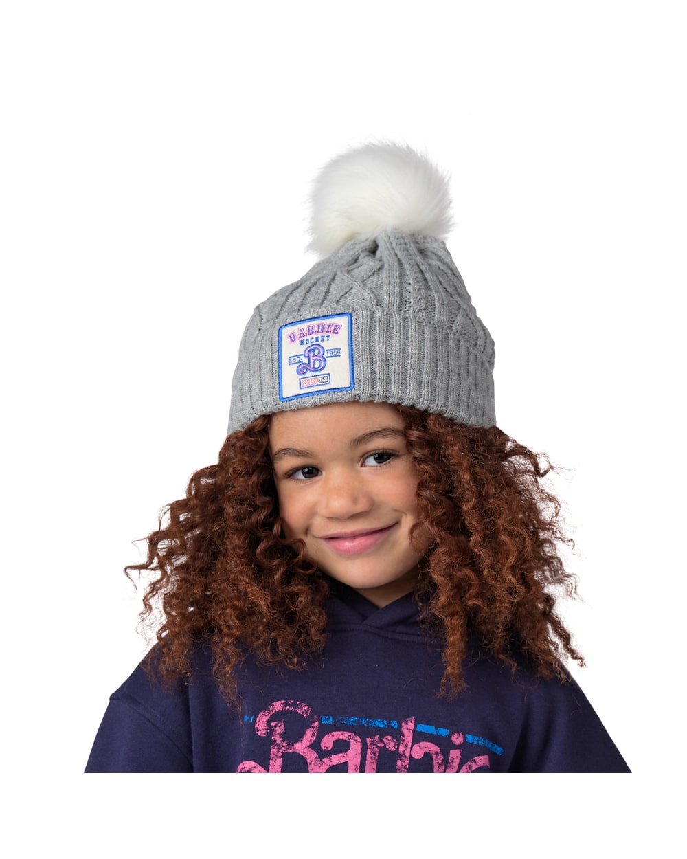 CCM Youth Barbie Toque - Grey, worn front view