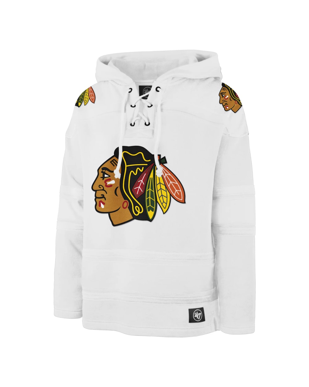 '47 Brand Chicago Blackhawks White Out LACER Hoodie