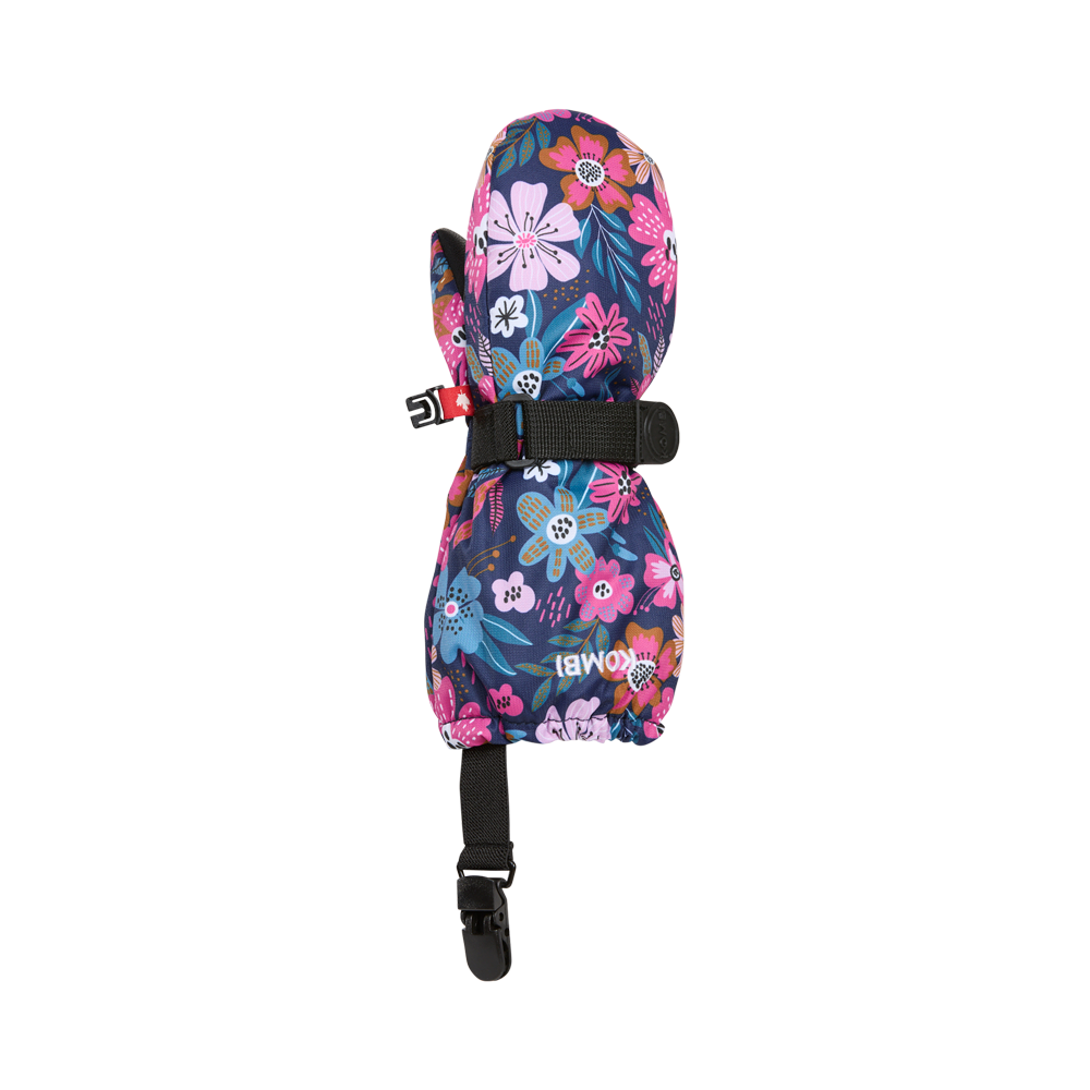 Kombi Crazy Child Mitt - FLOWER BLOSSOM WITH TRUE NAVY - front
