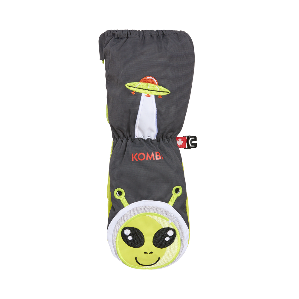 Kombi Imaginary Friends Child Mittens - ALLAN THE ALIEN WITH COCONUT - front