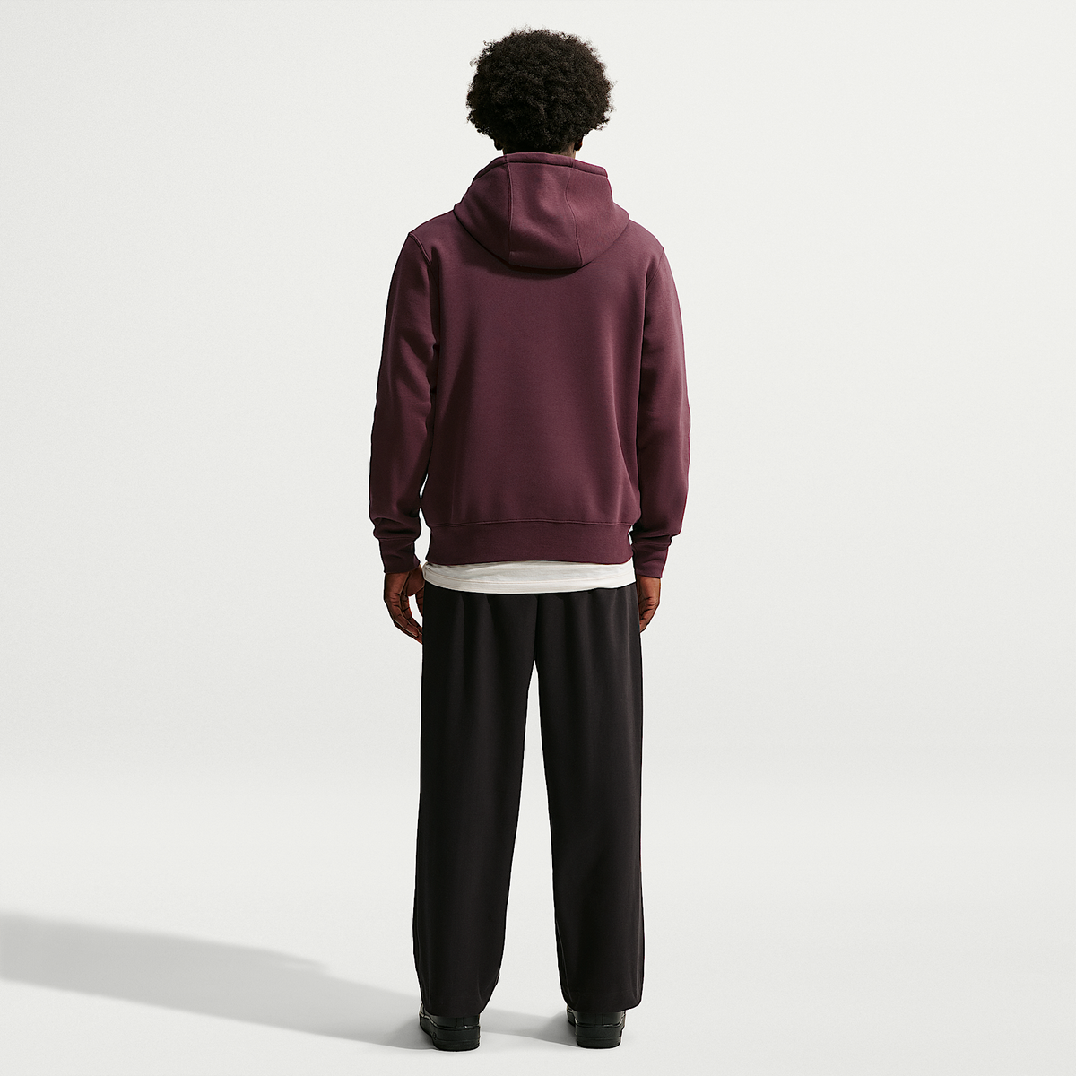 Nike Men's Club Pullover Fleece Hoodie - Burgundy Crush, back