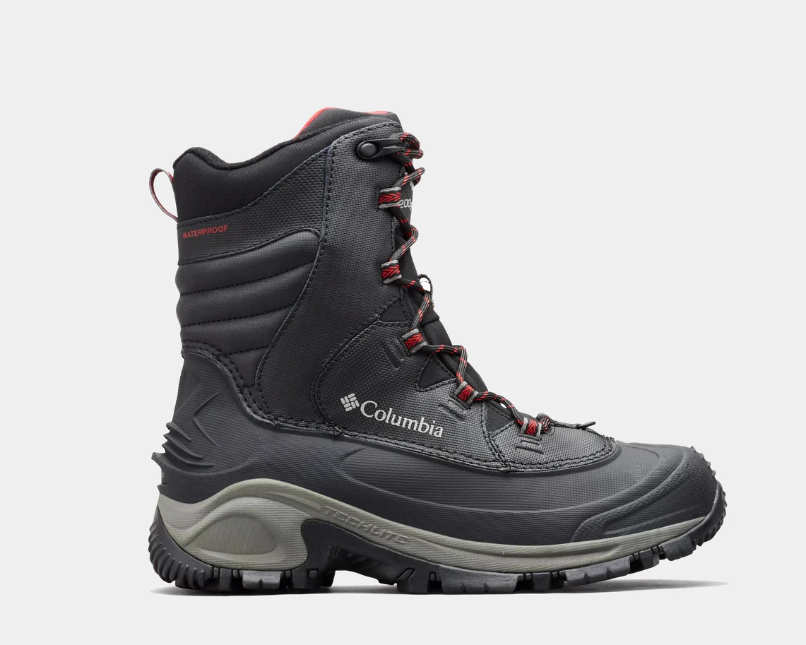 Columbia Men's Bugaboot III Boot - BLACK/BRIGHT RED, side view