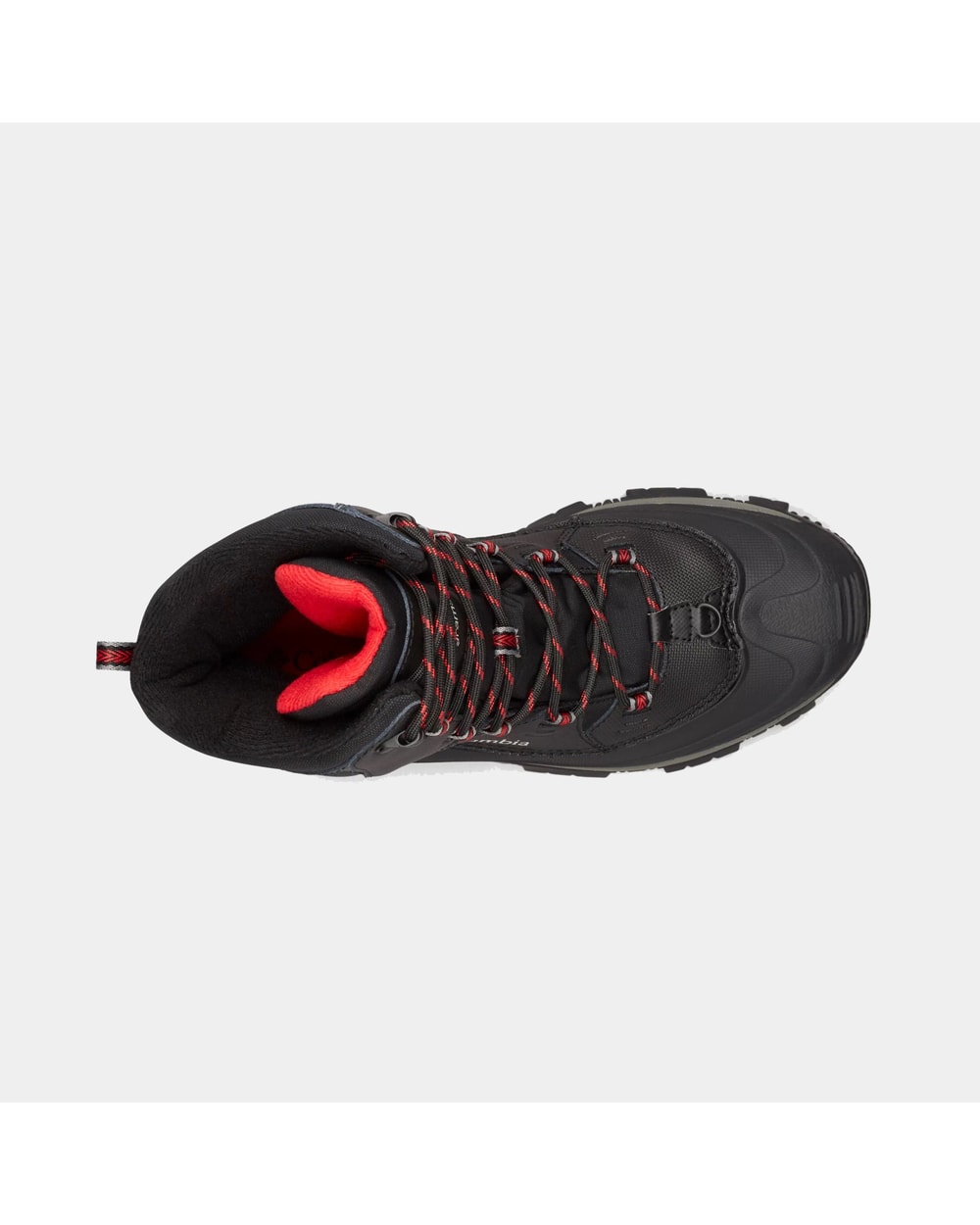 Columbia Men's Bugaboot III Boot - BLACK/BRIGHT RED, top view