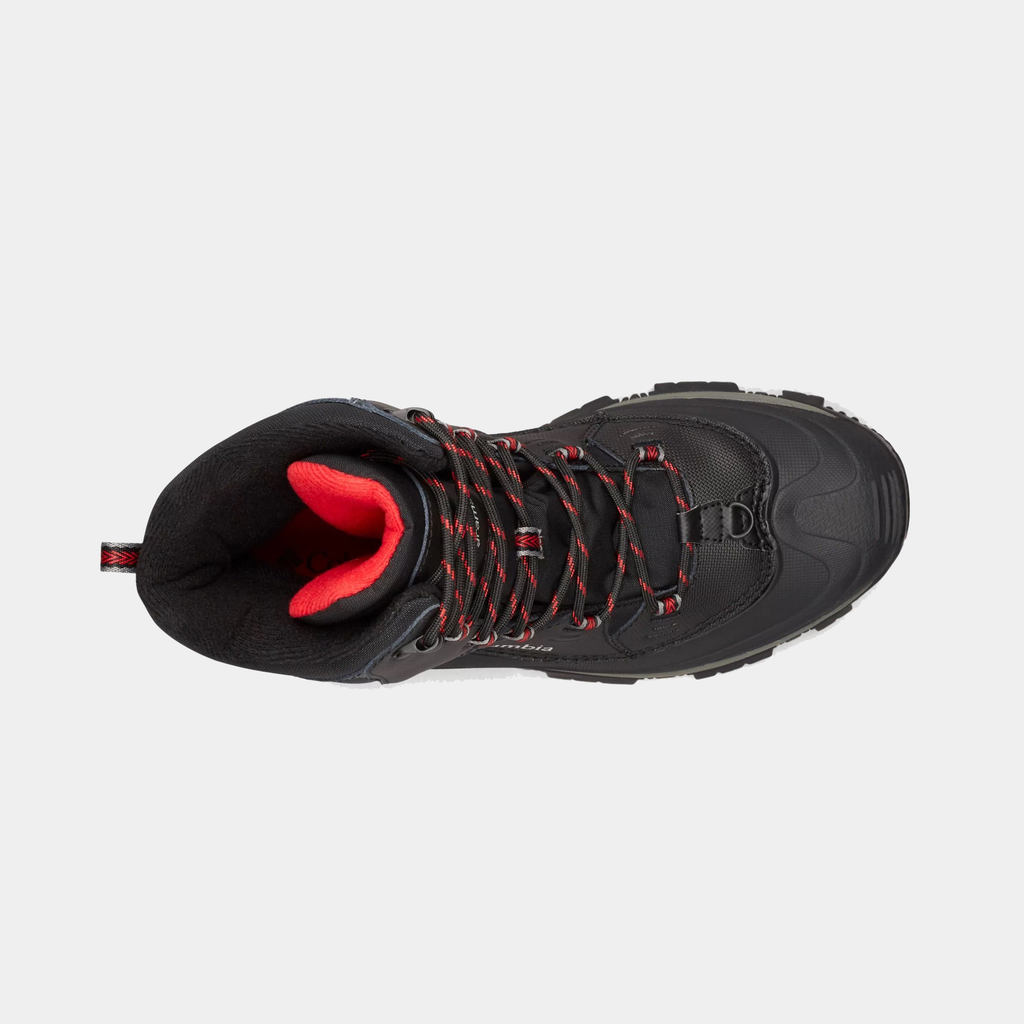 Columbia Men's Bugaboot III Boot - BLACK/BRIGHT RED, top view