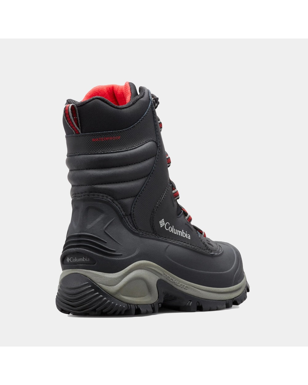 Columbia Men's Bugaboot III Wide Boot - BLACK/BRIGHT RED, back three-quarter view