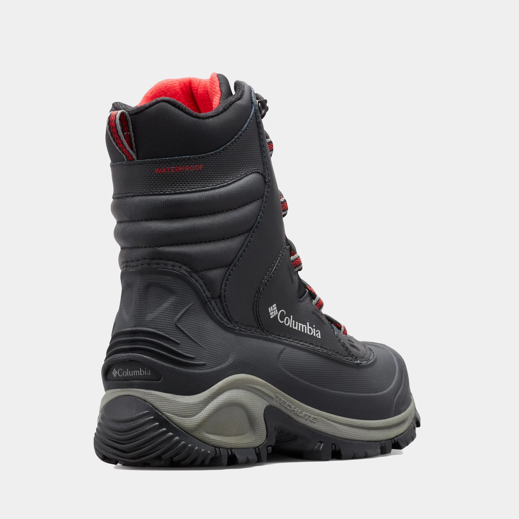 Columbia Men's Bugaboot III Wide Boot - BLACK/BRIGHT RED, back three-quarter view