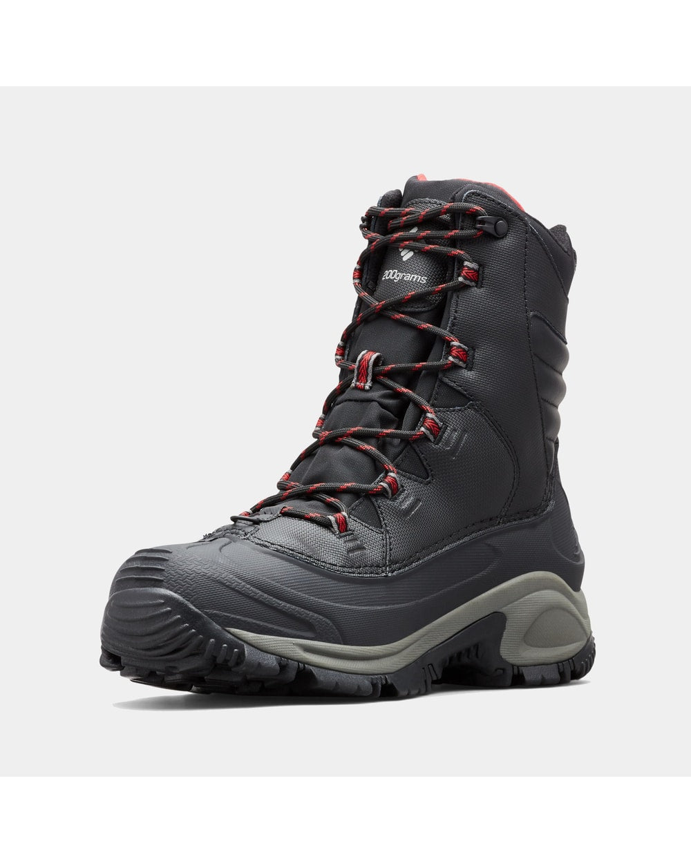 Columbia Men's Bugaboot III Wide Boot - BLACK/BRIGHT RED, front angle view