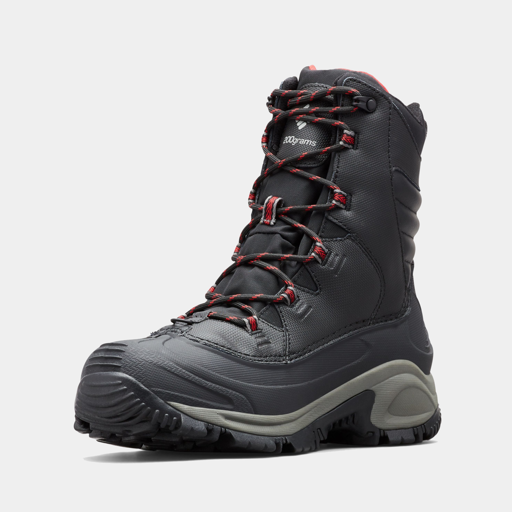 Columbia Men's Bugaboot III Wide Boot - BLACK/BRIGHT RED, front angle view