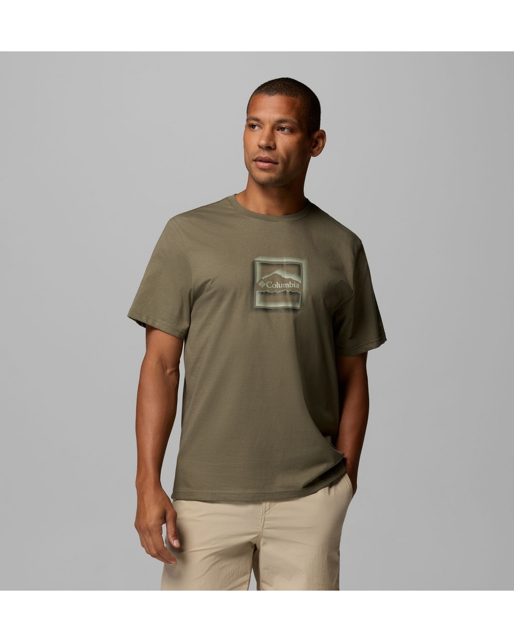 Columbia Men's Organic Cotton Seasonal Graphic T-Shirt - Stone Green - front