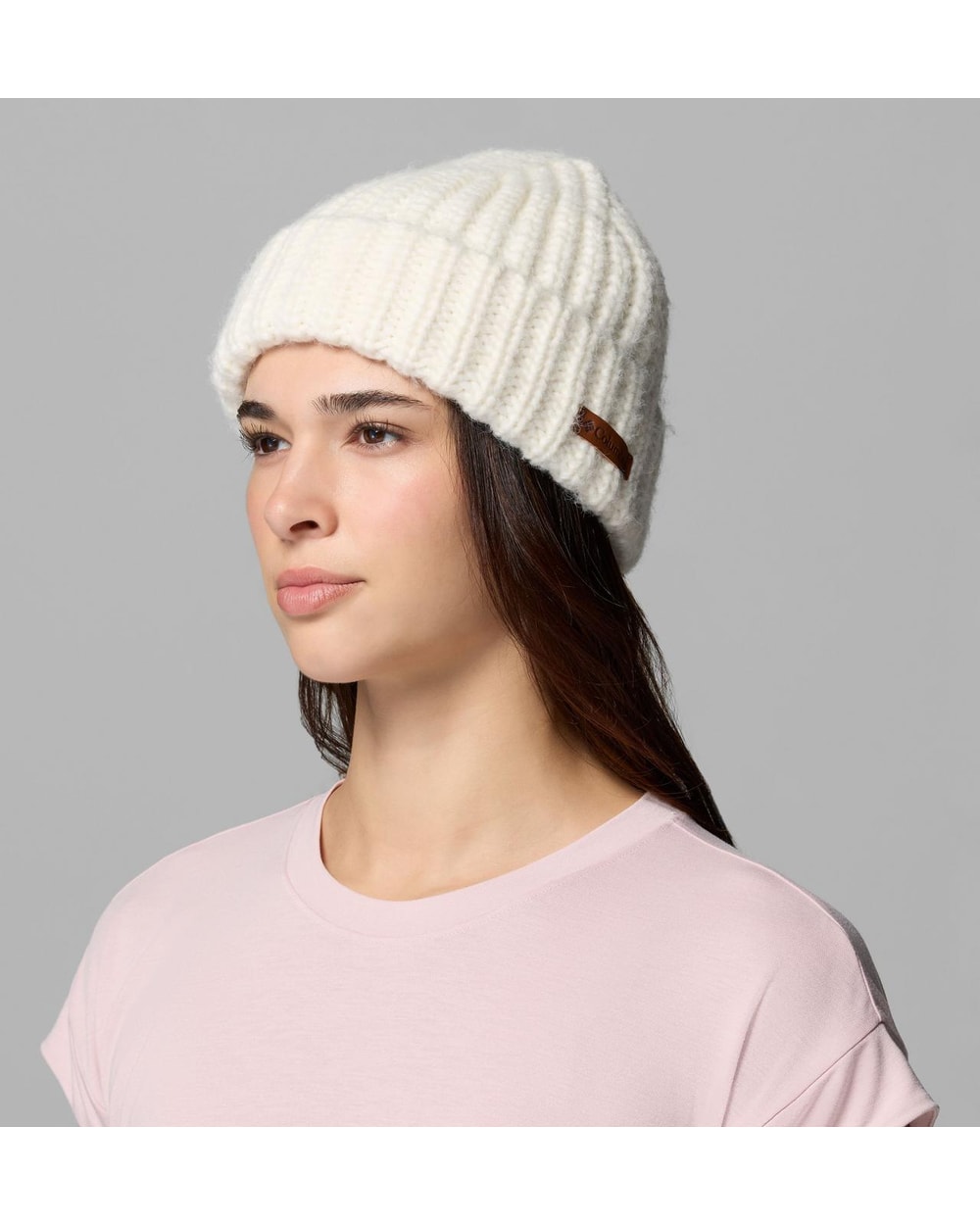 Columbia Women's Agate Pass II Beanie - Sea Salt, on model