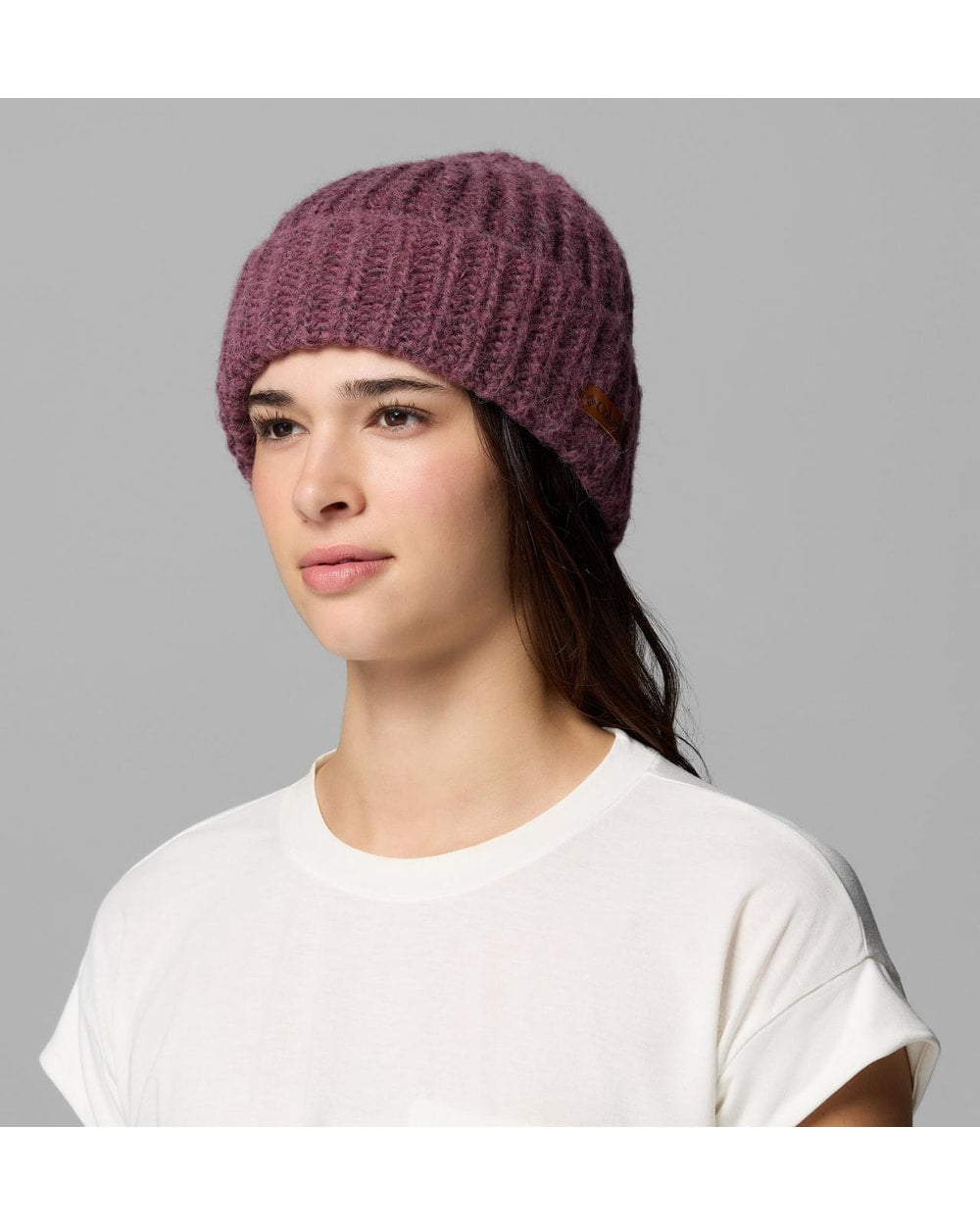 Columbia Women's Agate Pass II Beanie - Antique Mauve, on model