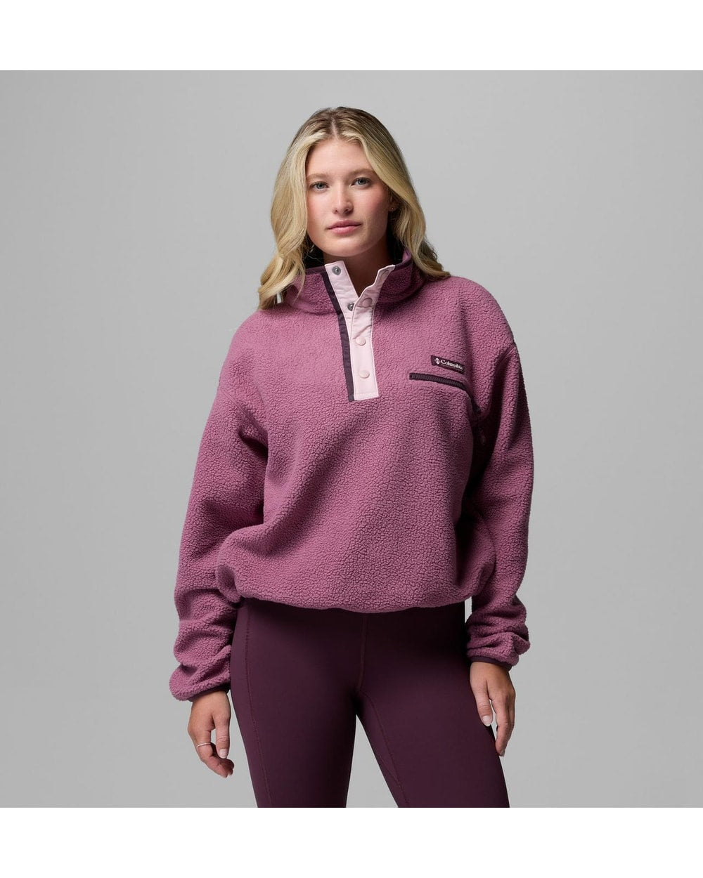 Helvetia II Cropped Half Snap - Antique Mauve, front