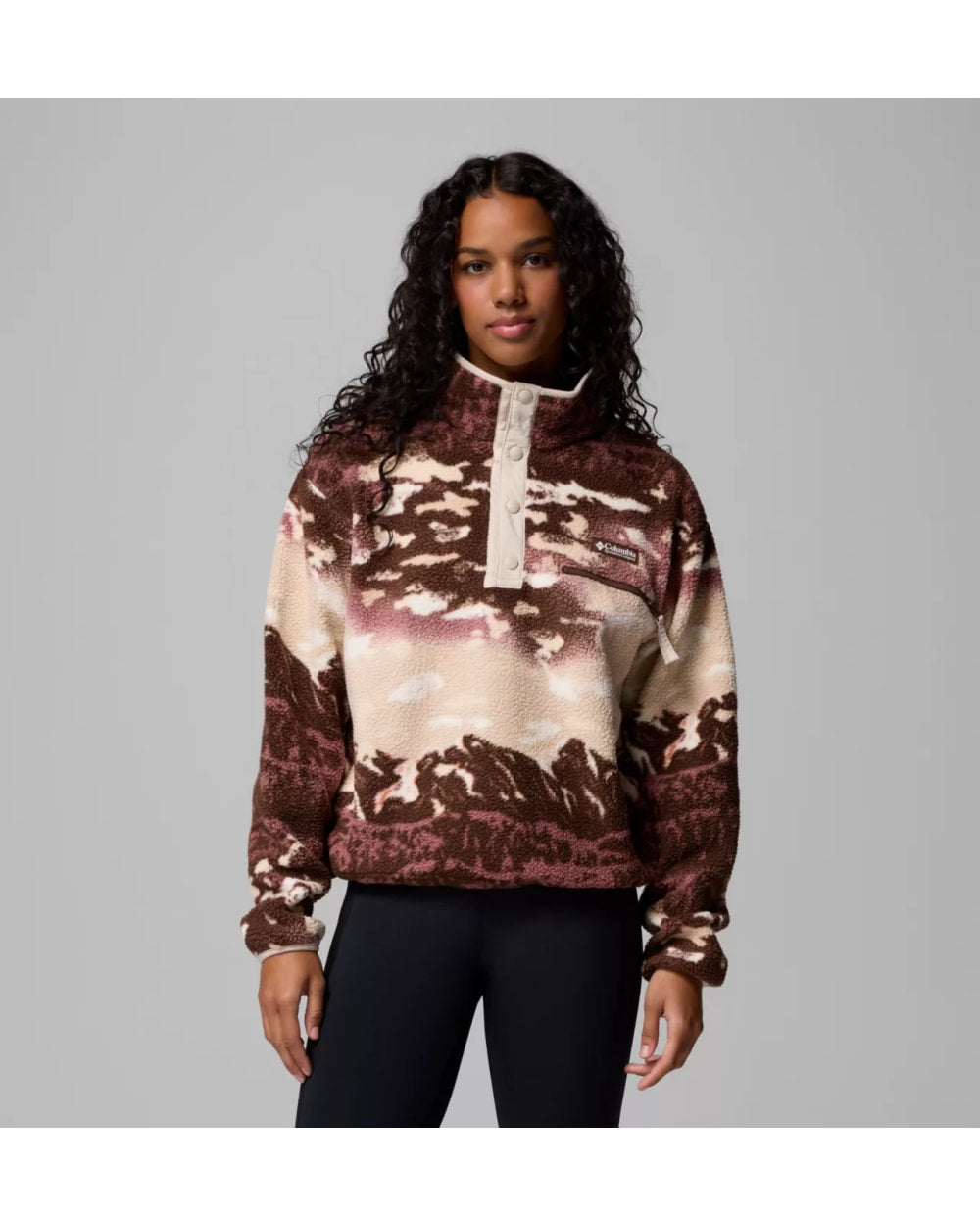 Columbia Women's Helvetia II Printed Cropped Half Snap Fleece Pullover