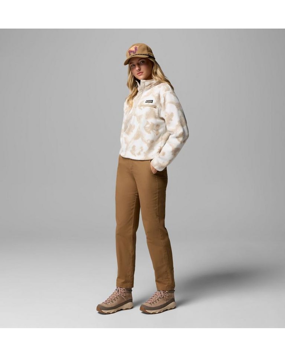 Columbia Women's Helvetia II Printed Cropped Half Snap Fleece Pullover