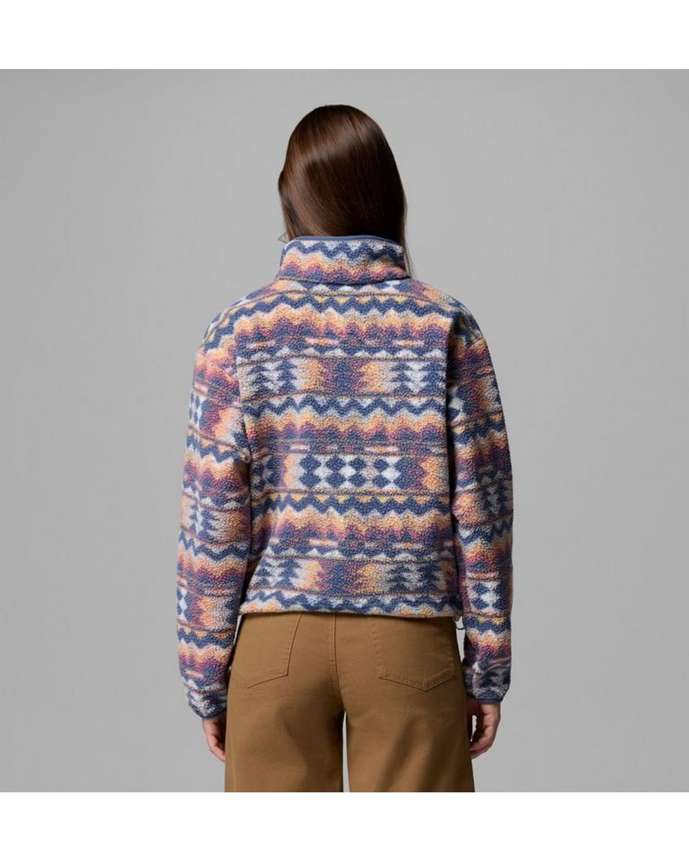Columbia Women's Helvetia II Printed Cropped Half Snap Fleece Pullover