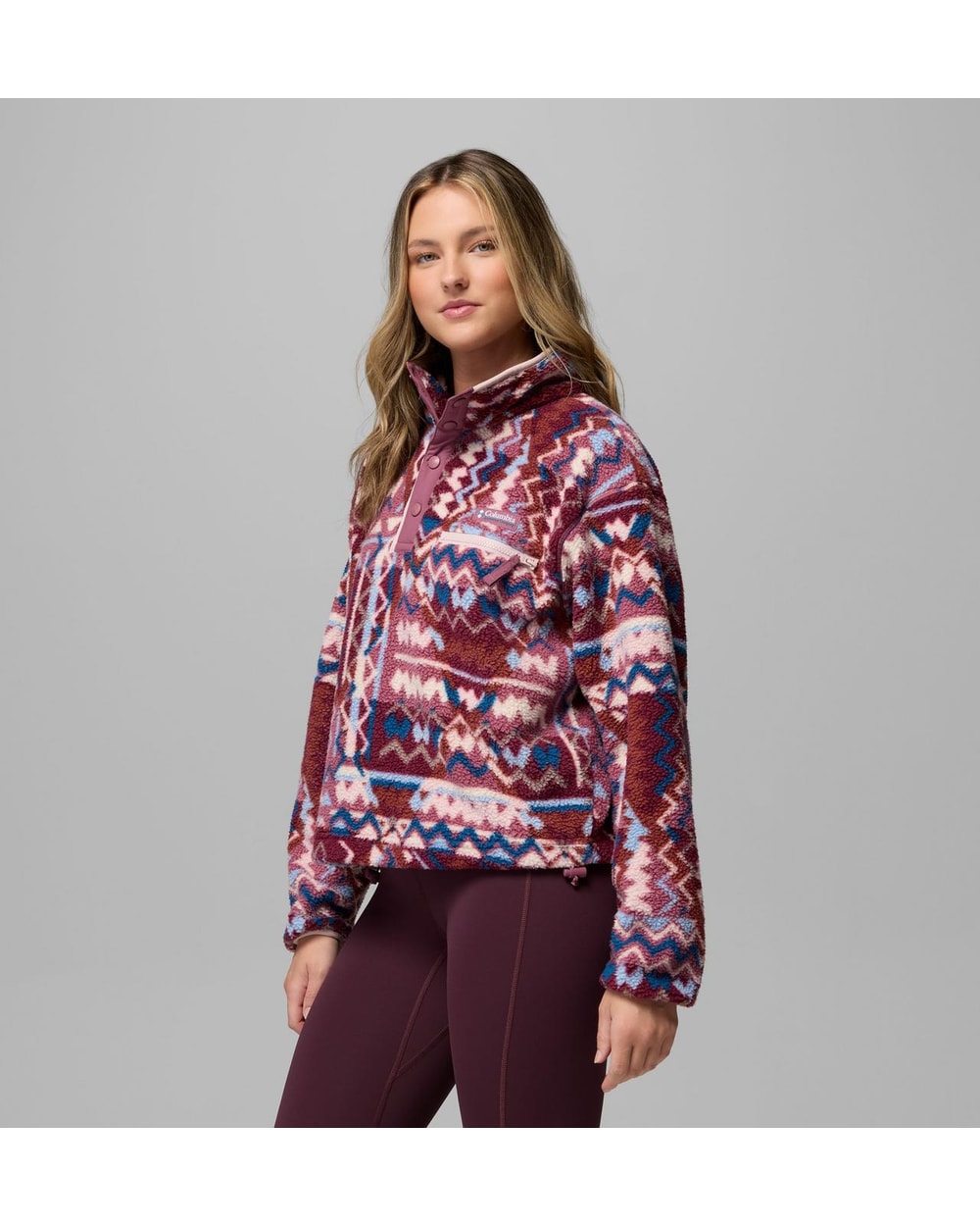 Helvetia II Printed Cropped Half Snap - Antique Mauve, alternate
