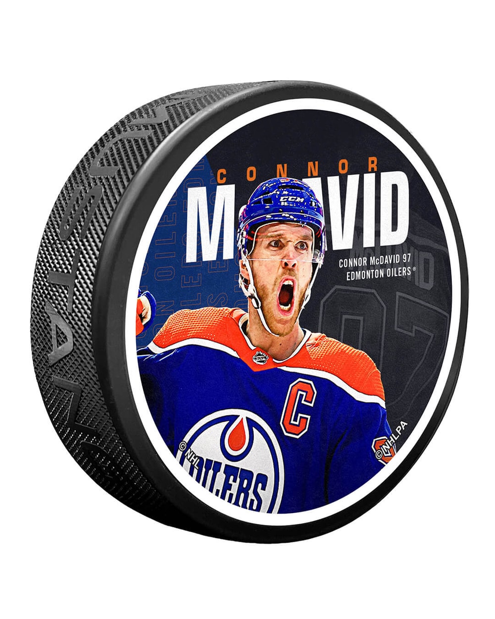 Mustang Connor McDavid Edmonton Oilers Textured Centerfold Puck