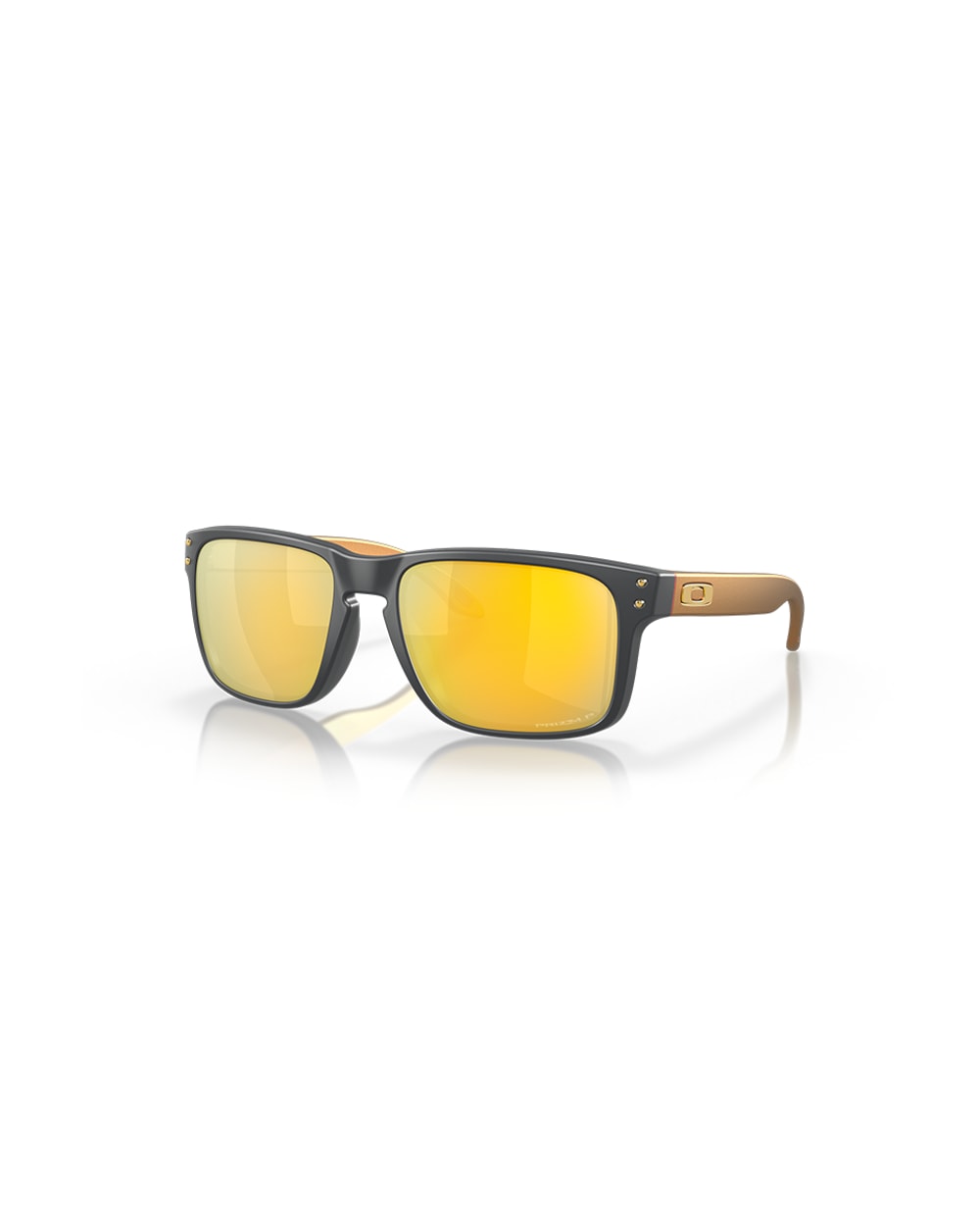 Oakley Holbrook Matte Carbon Prizm 24K Polarized three quarter