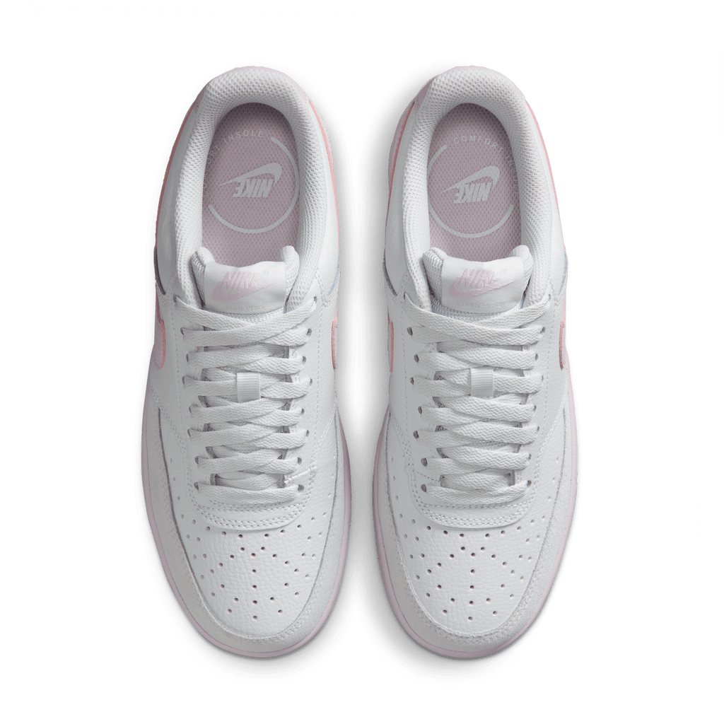 Nike Women's Court Vision Low Suede Off White/Bleached Lilac - top down pair