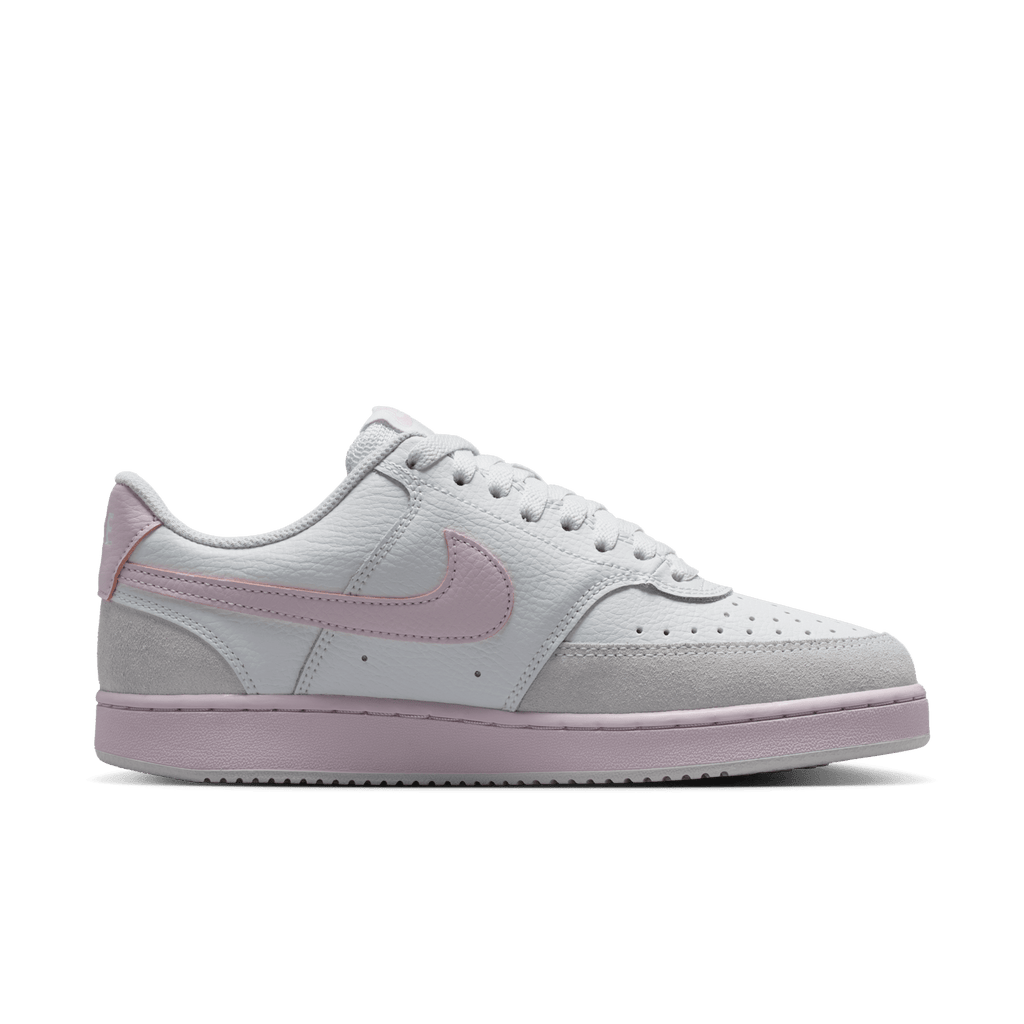 Nike Women's Court Vision Low Suede Off White/Bleached Lilac - medial