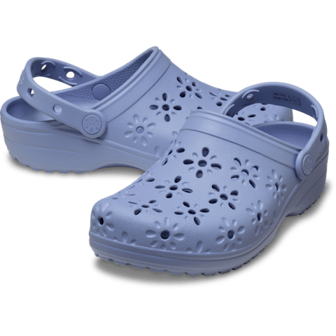 Crocs Classic Floral Cut-Out Clog - Blue Haze