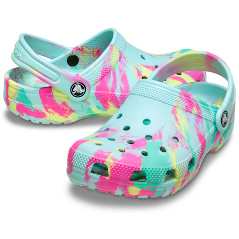 Crocs Kids' Classic Marbled Clog - Aquamarine