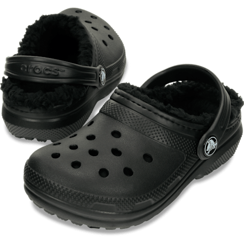 Crocs Kids' Classic Lined Clog - Black