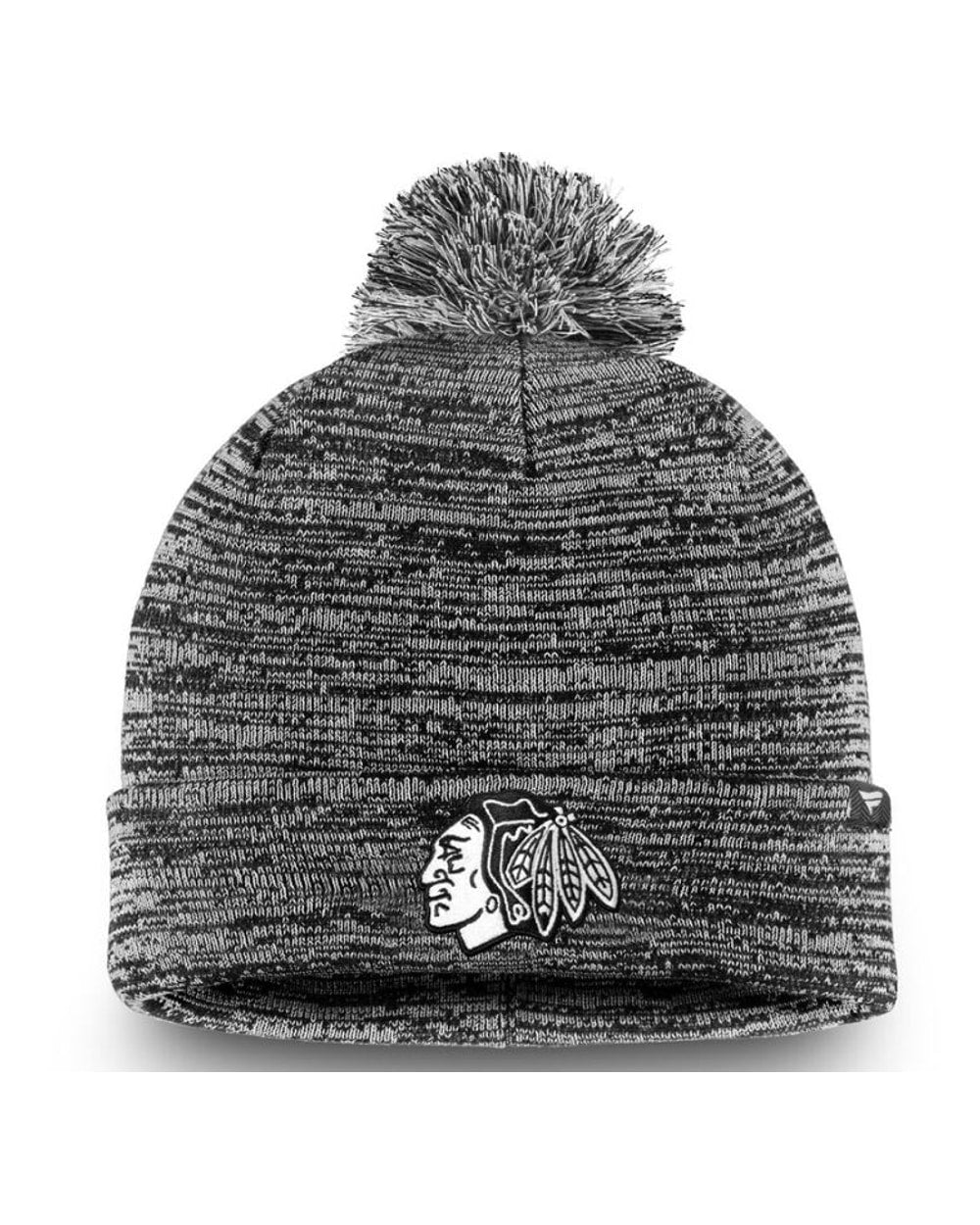 Fanatics Cuff Toque with Pom Black and White