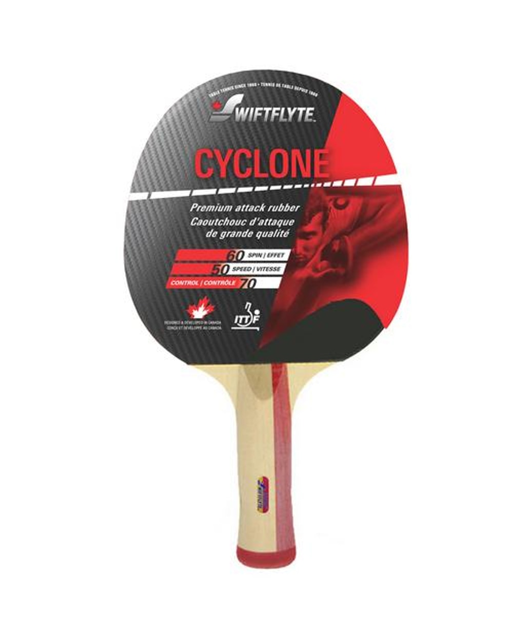 Cyclone Table Tennis Racket - Comfort Grip