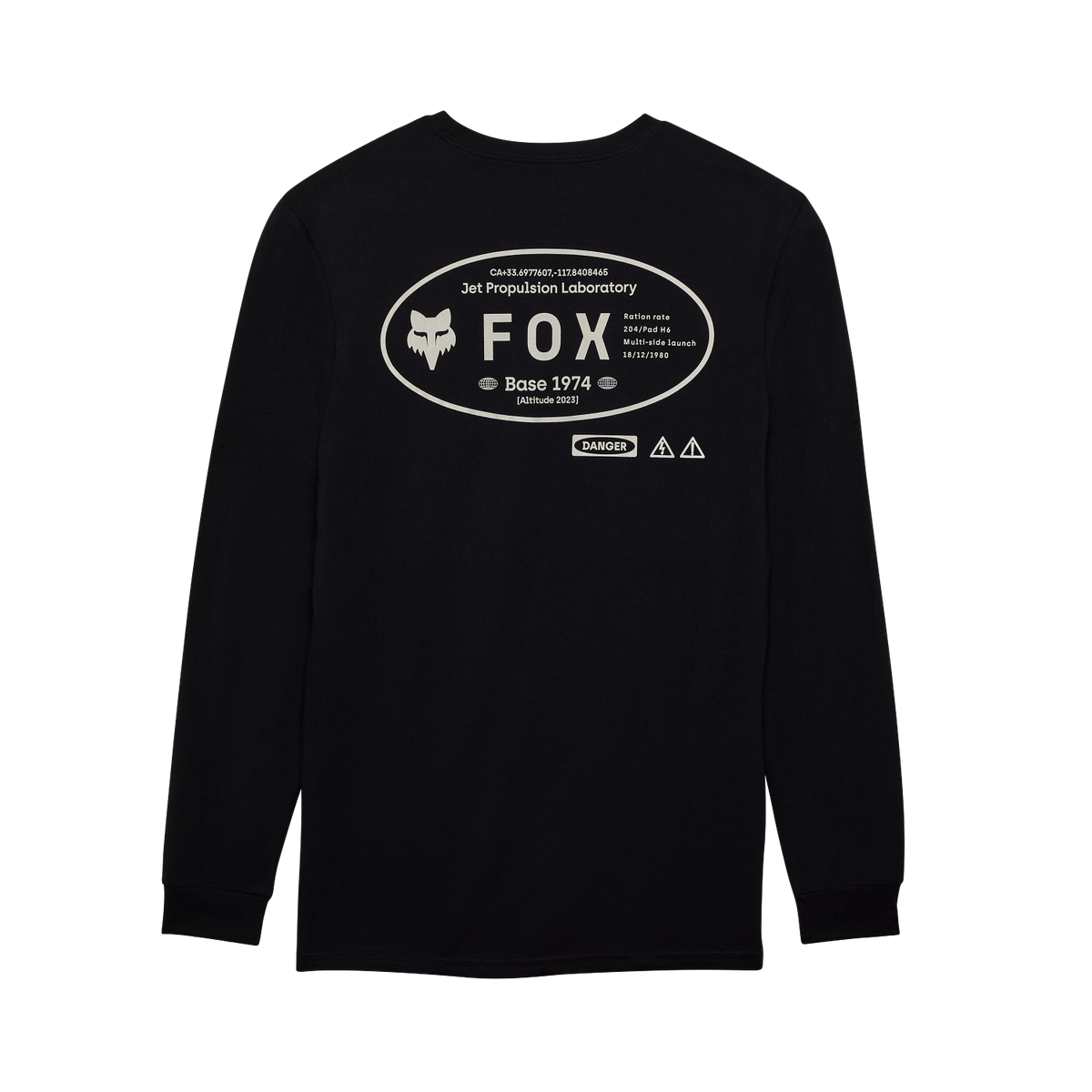 Fox Stamped Long Sleeve Premium Tee - Black - Back