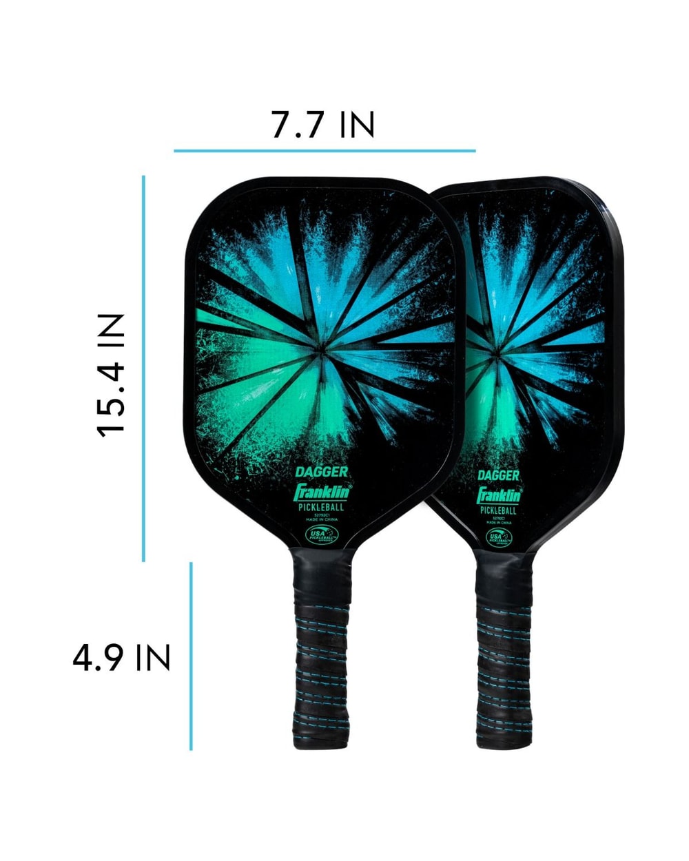 Franklin Dagger Fiberglass Pickleball Paddles and Balls - 2 Player Set